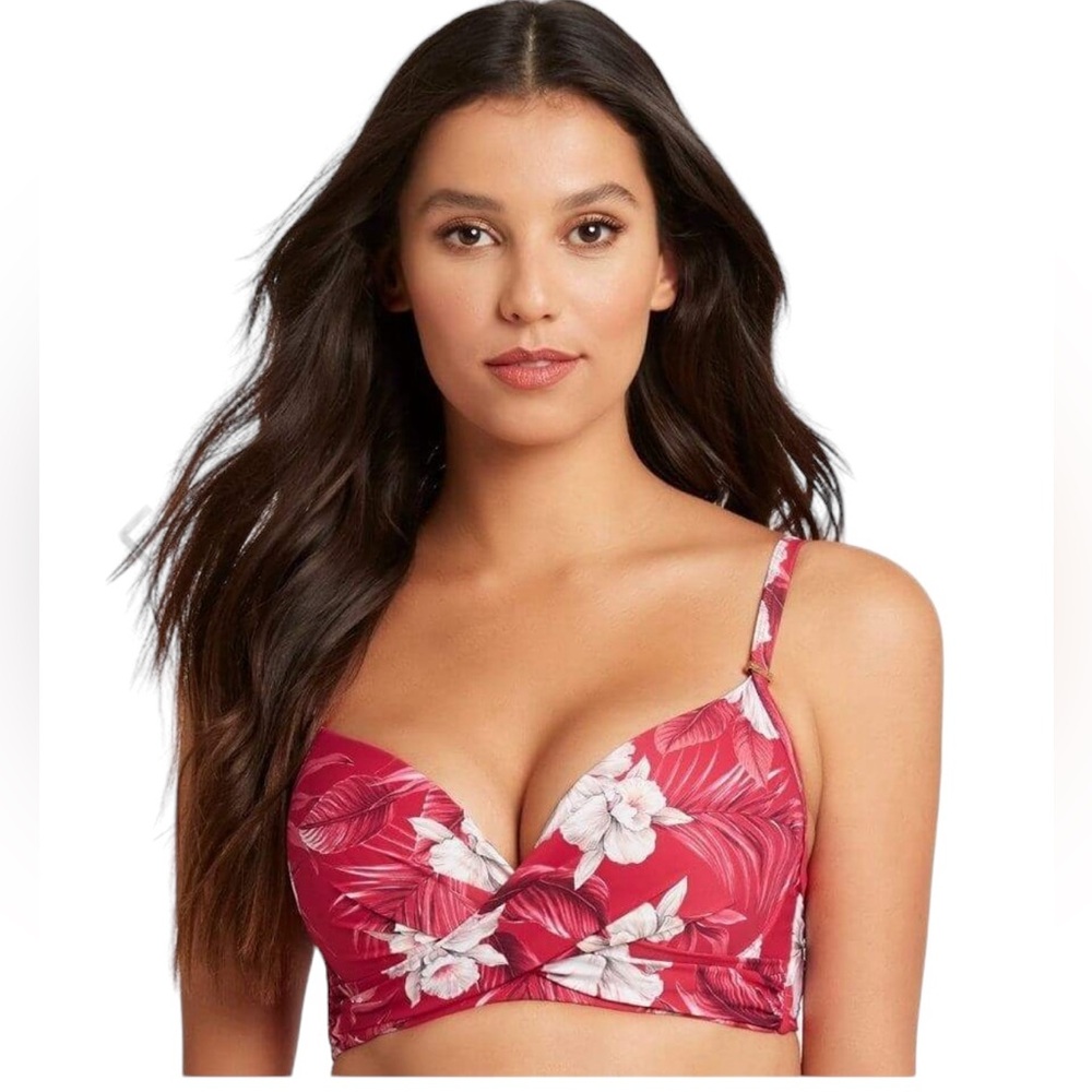 Sea Level Swim Tropicale Cross Front Bikini TOP NWT Size 10
